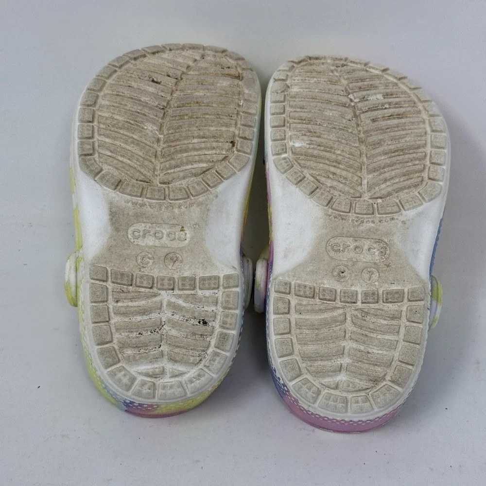 Crocs Unisex Child Classic Clogs Tie Dye Slip On Slides Toddler Kids Size C7